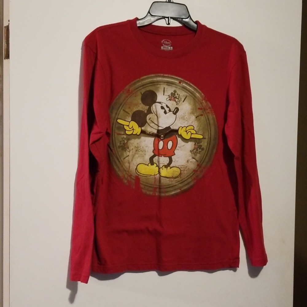 DISNEY MICKEY Red Long Sleeve Tee SZ S